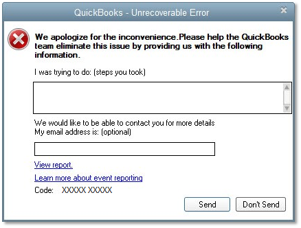 quickbooks unrecoverable error code