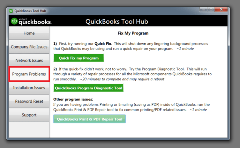 Quick fix my program: Quickbooks-wont-start