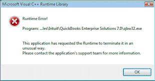 quickbooks runtime error abnormal program termination,