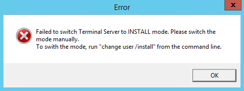 Factors Behind Sage Error Failed to Switch Terminal Server to Install Mode