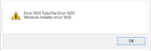 Turbotax error 1603 message