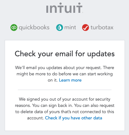 delete turbotax account: Use email