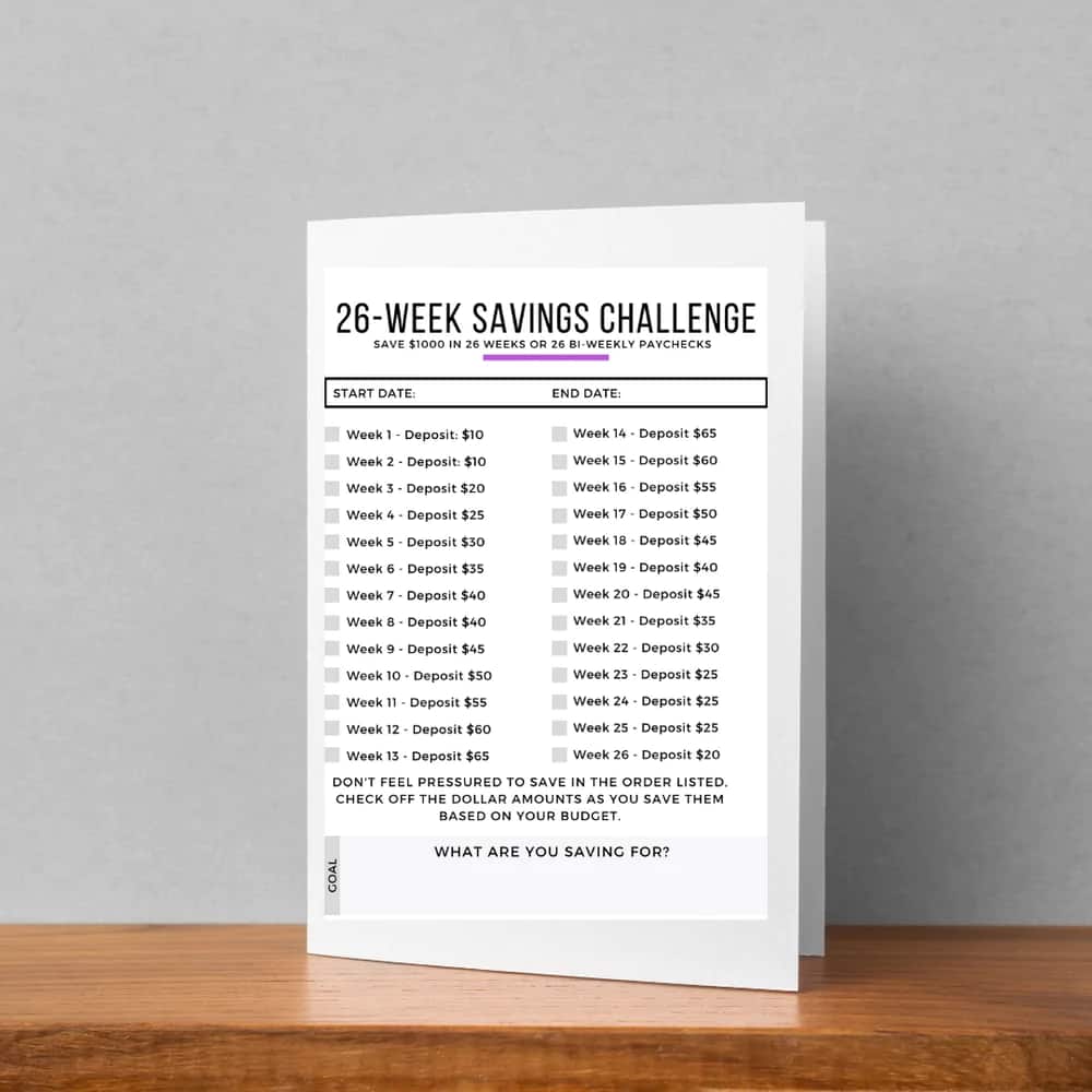 26 Weeks Envelope Challenge