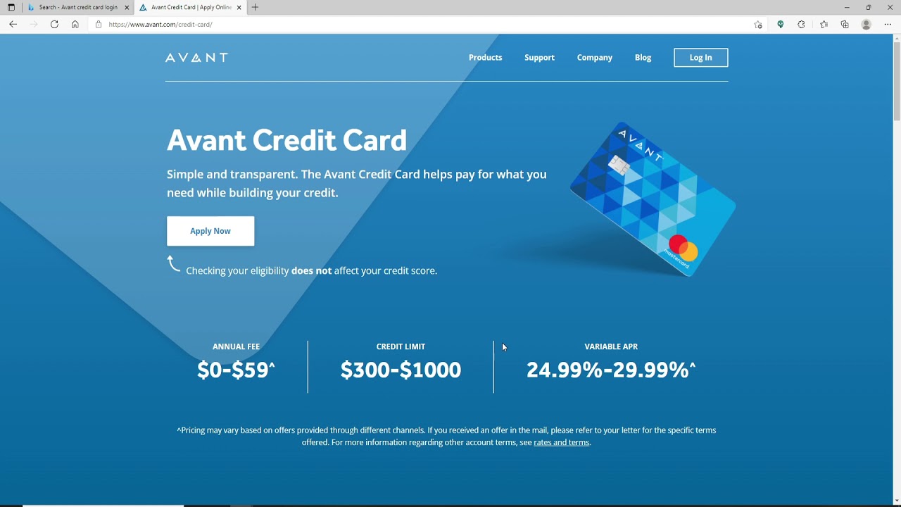 Avant Credit Card Application Process