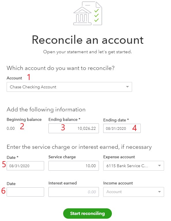 Choose a Bank Account You Need to Reconcile