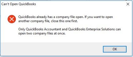 Error message: Quickbooks won't open company file