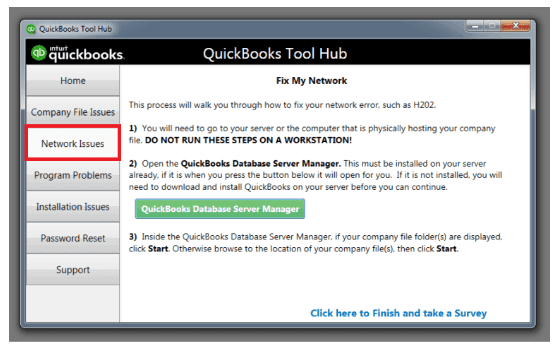 QuickBooks database server manager