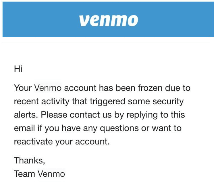 how to get money out of frozen venmo account
